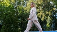 Italian premier's style evolves from black boots to pastels