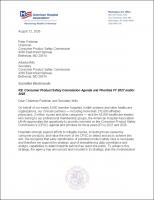 AHA Comment Letter on Consumer Product Safety Commission Agenda and Priorities FY 2027 and/or 2028