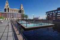 Construction work under way on Liverpool Waters floating padel courts