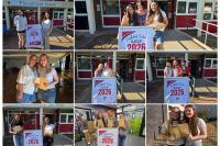 Well-earned celebrations as Southfield School students collect their A-Level results