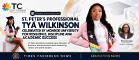 ST. KITTS YOUNG PROFESSIONAL TYÁ WILKINSON CELEBRATED BY MONROE UNIVERSITY FOR RESILIENCE, DISCIPLINE AND ACADEMIC SUCCESS