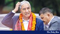 Former Nepal premier Deuba returns home