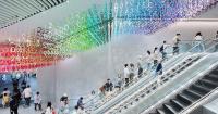 4,000 Colorful Numbers Make Time Flow Above a Hong Kong Walkway