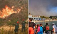 Euro inferno: 500 tourists evacuated from Greek beach, while thousands of people are forced to flee as wildfires also hit Croatia, France and Germany