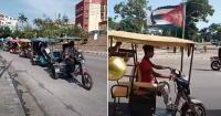 Bicitaxi caravan in Santiago de Cuba to celebrate the centenary of Fidel Castro