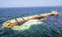 Arabian sea bird and turtle habitat threatened by oil from grounded tanker