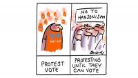 Students held a lesson in civic participation