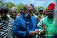 Mahama inspects ongoing construction works on Navrongo – Chuchuliga–Tumu Road project 