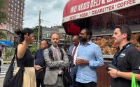 CM Krishnan, Small Business Services commissioner tour Elmhurst businesses impacted by extreme flooding