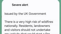 Emergency alert sent to all mobile phones after fires sweep through United Kingdom