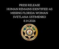 Human Remains Identified as Missing Florida Woman Svetlana Ustimenko