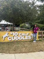Visitors can now cuddle and brush baby calves at Indiana State Fair