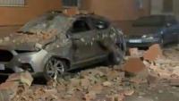Powerful earthquake hits Spain as cars crushed under rocks & giant crack slices through road with emergency declared
