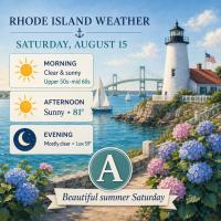Rhode Island Weather for August 15, 2026
