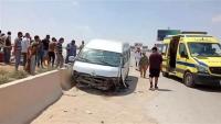 Over 14 people injured in microbus rollover at nuclear energy school in al-Dabaa
