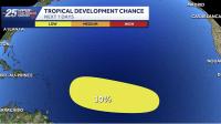 Tropical development chances remain low
