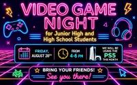 Video Game Night for Teens at Kewanee Public Library August 28, 2026