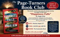 Join the Page-Turners Book Club for a Discussion of “Happiness Falls” at Kewanee Public Library on August 17, 2026