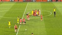 Medics halt match as ex-Arsenal star rushed to hospital with 'broken eye socket'