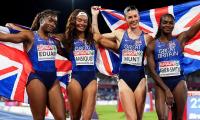 British sprint superstar Amy Hunt claims third European Championships gold as Team GB win the women's AND men's 100m relays - with 'track goddess' on course for historic fourth on Sunday