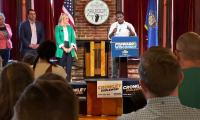 Governor nominee Crowley visits La Crosse with other Democratic candidates after primary