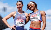 Sprint sensation Amy Hunt jumps for joy as she wins her third gold at European Championships