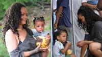 Rihanna Takes Kids on Trip to Barbados, Drinks Out of Coconut