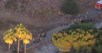 5 injured after 2 cars crash, roll down 405 Freeway embankment