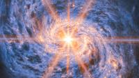 Gas around a black hole outshines its entire galaxy