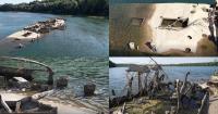 Century-old wartime tug rises from Serbian river as water levels plunge