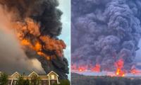 Moment apocalyptic fire engulfs huge 'Russian Amazon' warehouse near Moscow after Ukrainian attack - as British-made drones used for 'deep strikes' on mainland for the first time