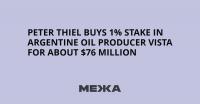 Peter Thiel Buys 1% Stake in Argentine Oil Producer Vista for About $76 Million