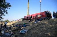 Twelve people were killed and dozens injured when a Polish tourist bus overturned in Hungary