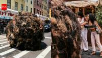 Manhattan’s got a hairy situation! Giant 10-foot hairball ‘Tumblehair’ takes over the streets of NYC