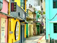 The colourful lanes of Taipa Village, Macau