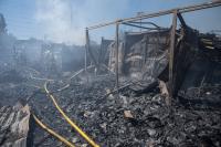 Russian attack sets iconic Kyiv book market on fire, injures 3
