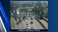 Law enforcement respond to crash on southbound North Freeway at Richey Road