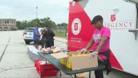 Free boxed lunches handed out at Gill Field as Michigan City continues storm recovery