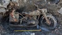 This Well-Preserved German Military Motorcycle Was One Of Many Relics Buried In WWII Waste Pit Uncovered By A Drying Danube