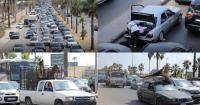 Heavy traffic pours into Sidon as Israeli strikes force families from southern Lebanon homes