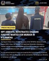 Police arrest, repatriate fugitive wanted for murder in Chad