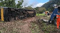 At least eight killed after bus overturns near Rio de Janeiro