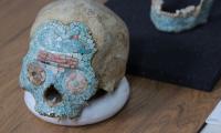 Human skull featuring elaborate mosaic ornamentation repatriated to Mexico