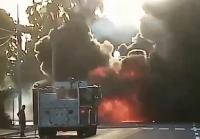 Fuel truck catches fire near Sheraton Hotel in Santo Domingo