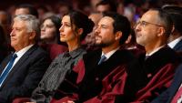 Princess Rajwa of Jordan is the epitome of elegance as she joins husband Crown Prince Hussein for royal engagement