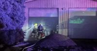 Lebanon pole barn fire injures property owner