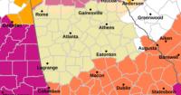 Severe weather threatens north Georgia as heat advisories blanket the state
