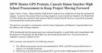 DPW cancels Simon Sanchez High procurement