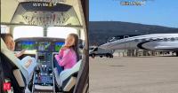 Plane shopping a side quest! Social media influencer shares video checking out jets with her parents, leaving internet amused