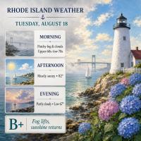 Rhode Island Weather for August 18, 2026